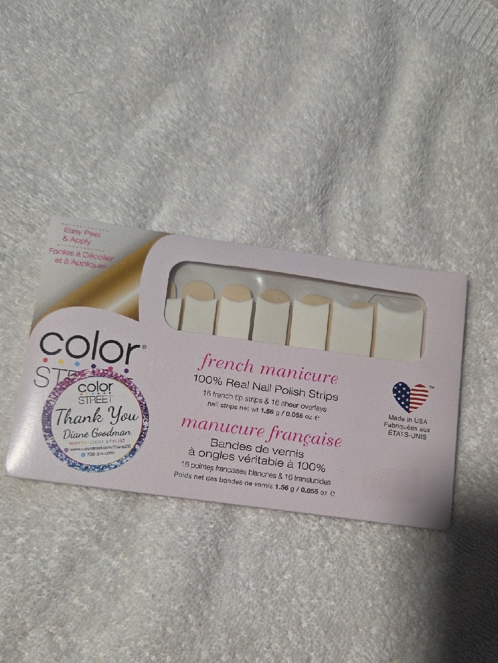 Color Street French Manicure Strips - White Tips with Sheer Nude